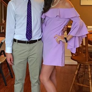 Purple Off the Shoulder Dress